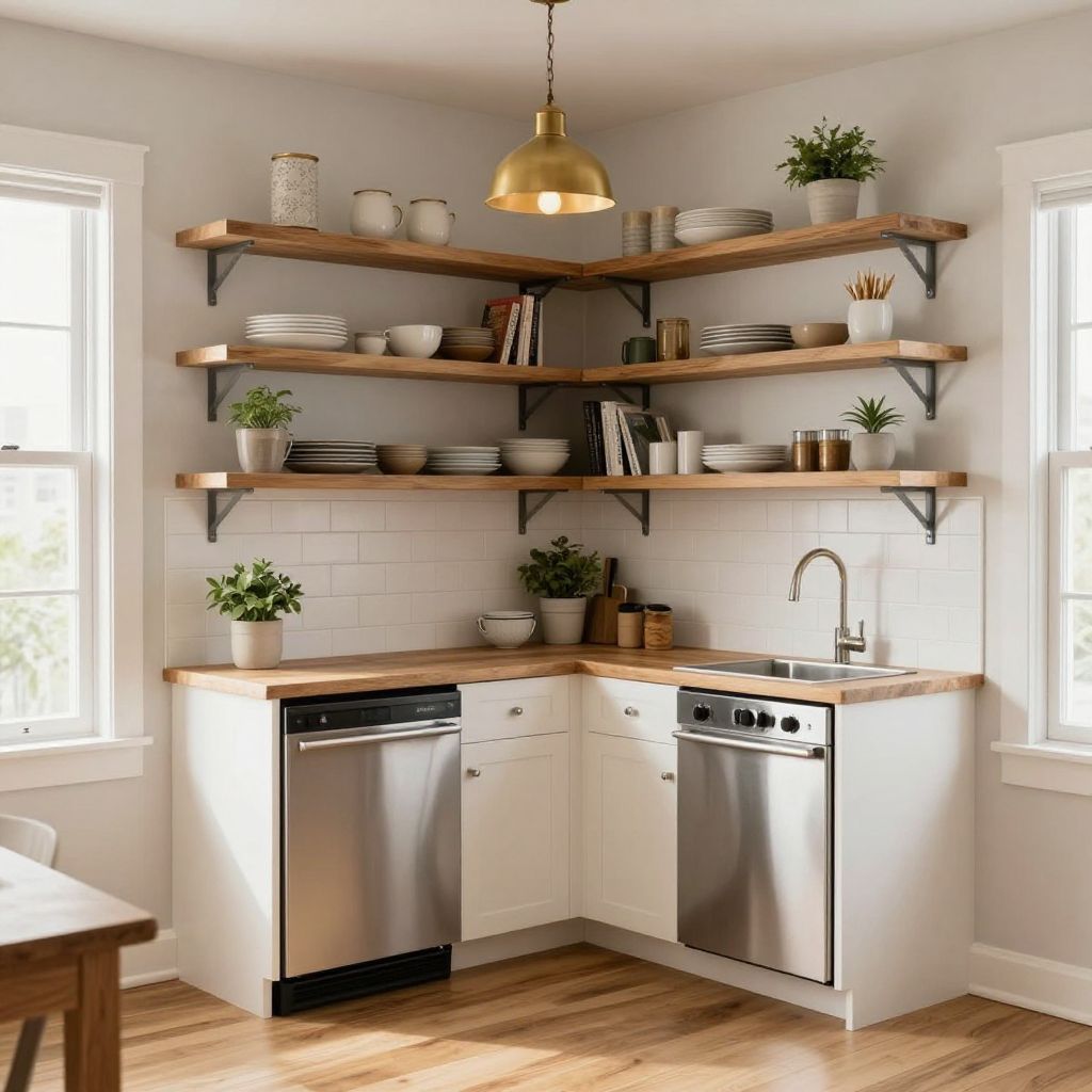 Corner Open Shelving Display