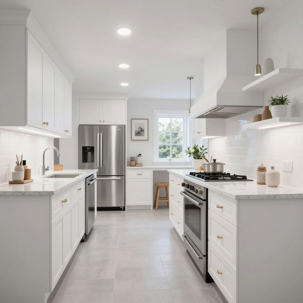 Bright White Basement Kitchen
