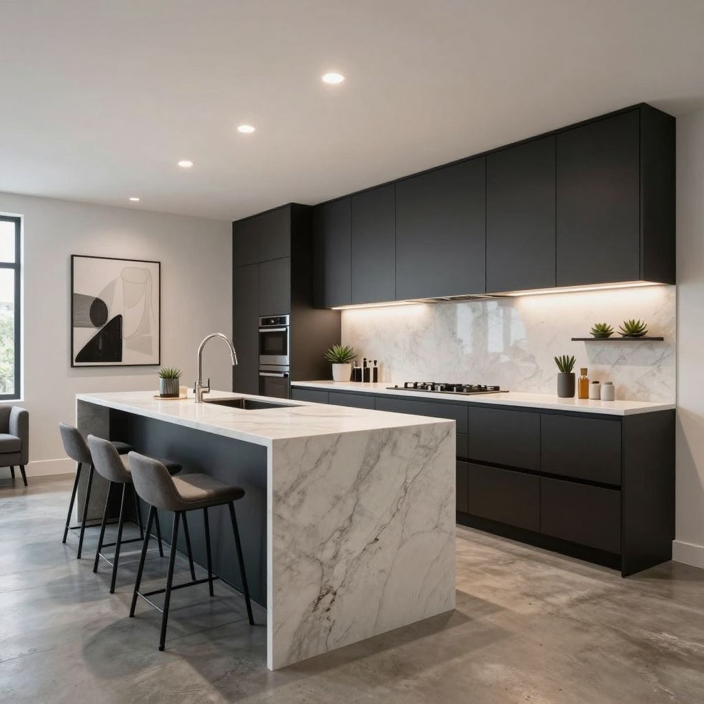 Sleek Modern Basement Kitchen