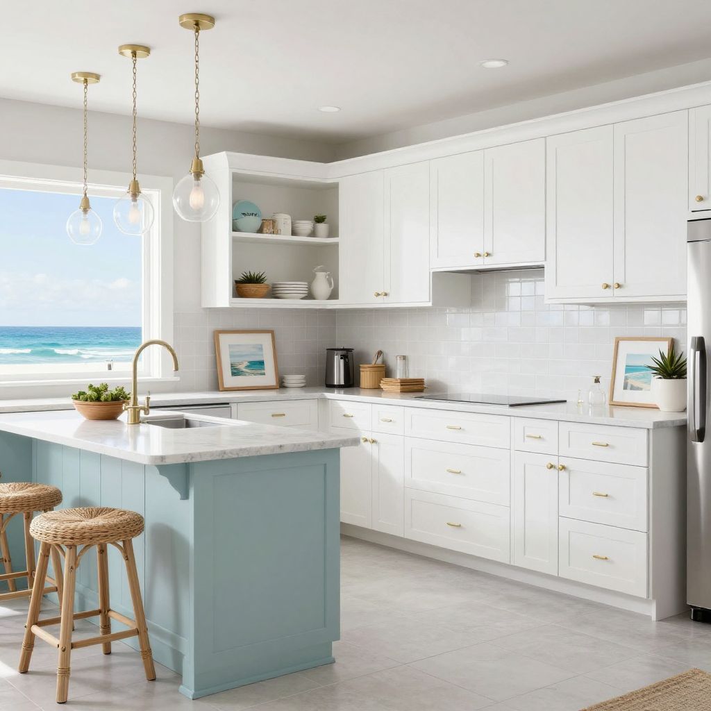 Coastal Inspired Basement Kitchen