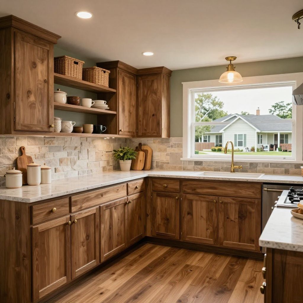 Warm Rustic Basement Kitchen