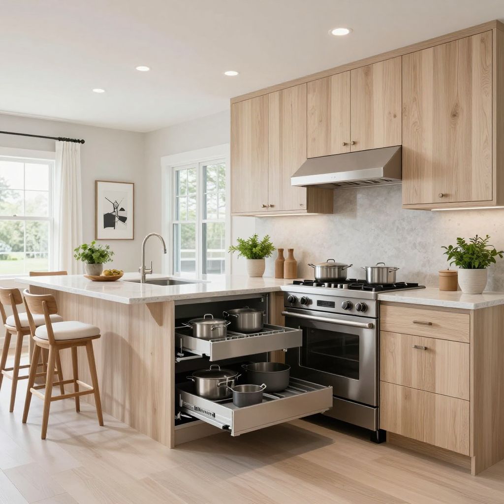 Blind corner kitchen cabinet ideas deep pullout for pots and pans