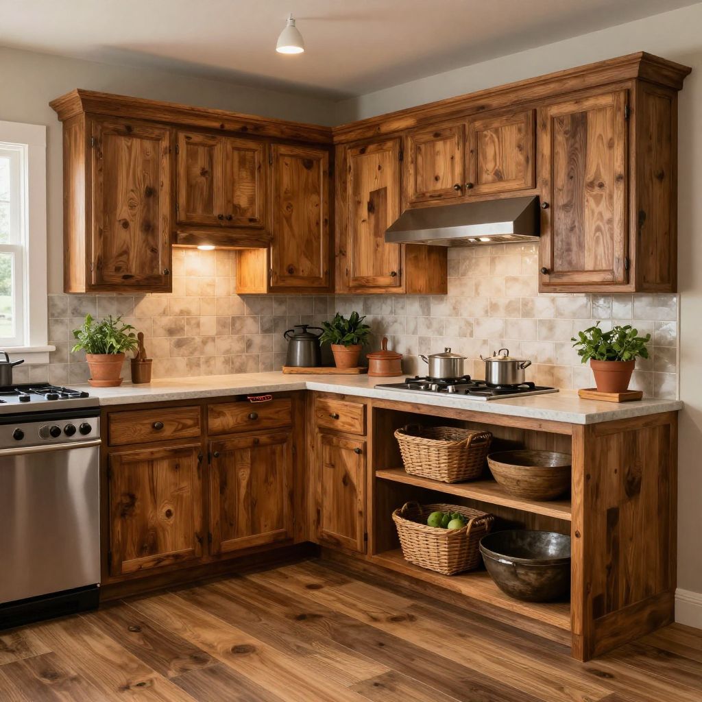 Blind corner kitchen cabinet ideas rustic corner with open bins