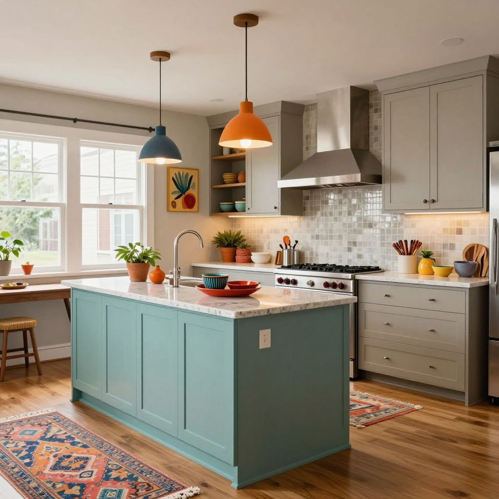 Colorful boho with playful accents kitchen
