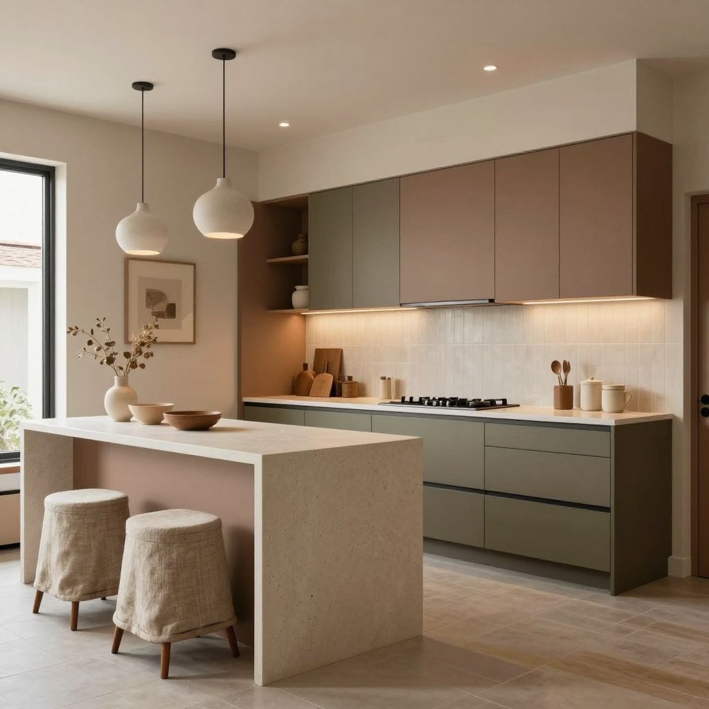 Earth toned minimal boho kitchen