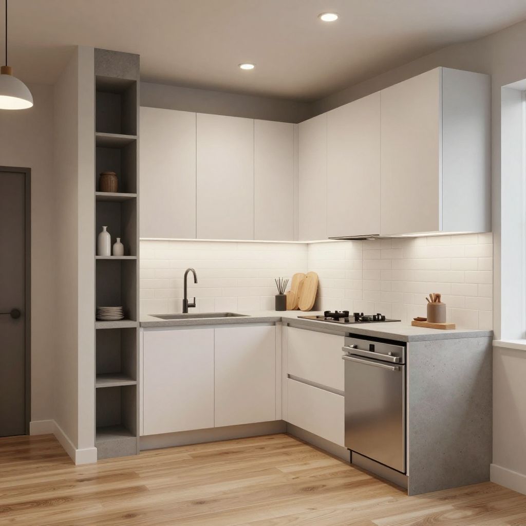 Concrete overlay countertop idea