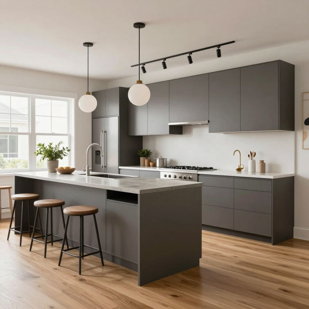 Concrete look countertop idea
