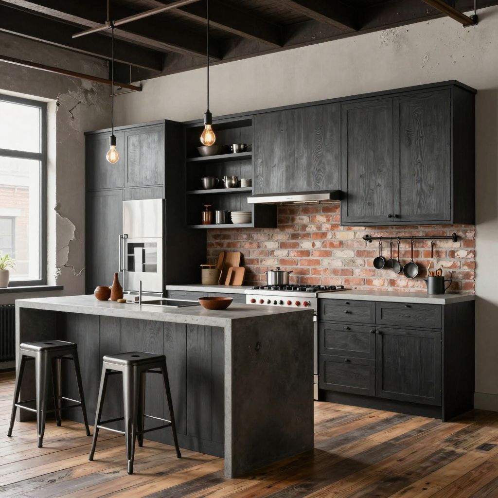 Industrial cabin blend kitchen idea