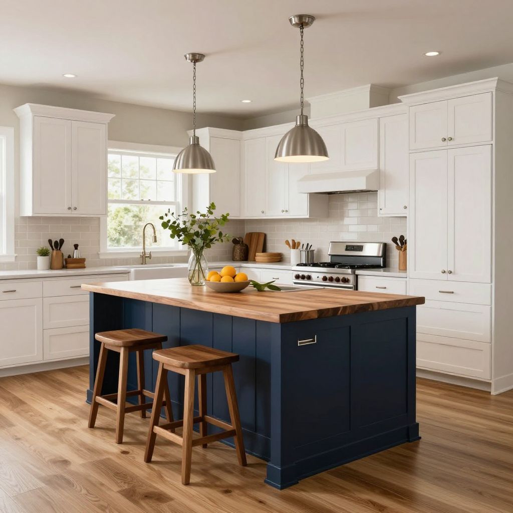 Cabin kitchen with statement island idea