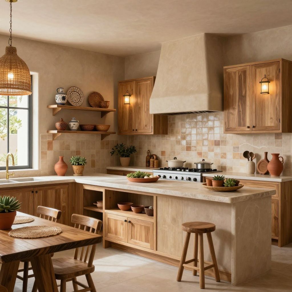 earthy boho kitchen ideas 14