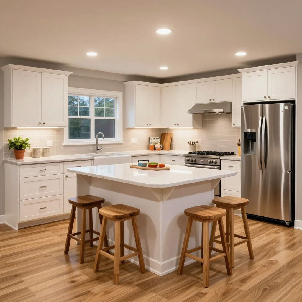 Basement Kitchen With a Peninsula