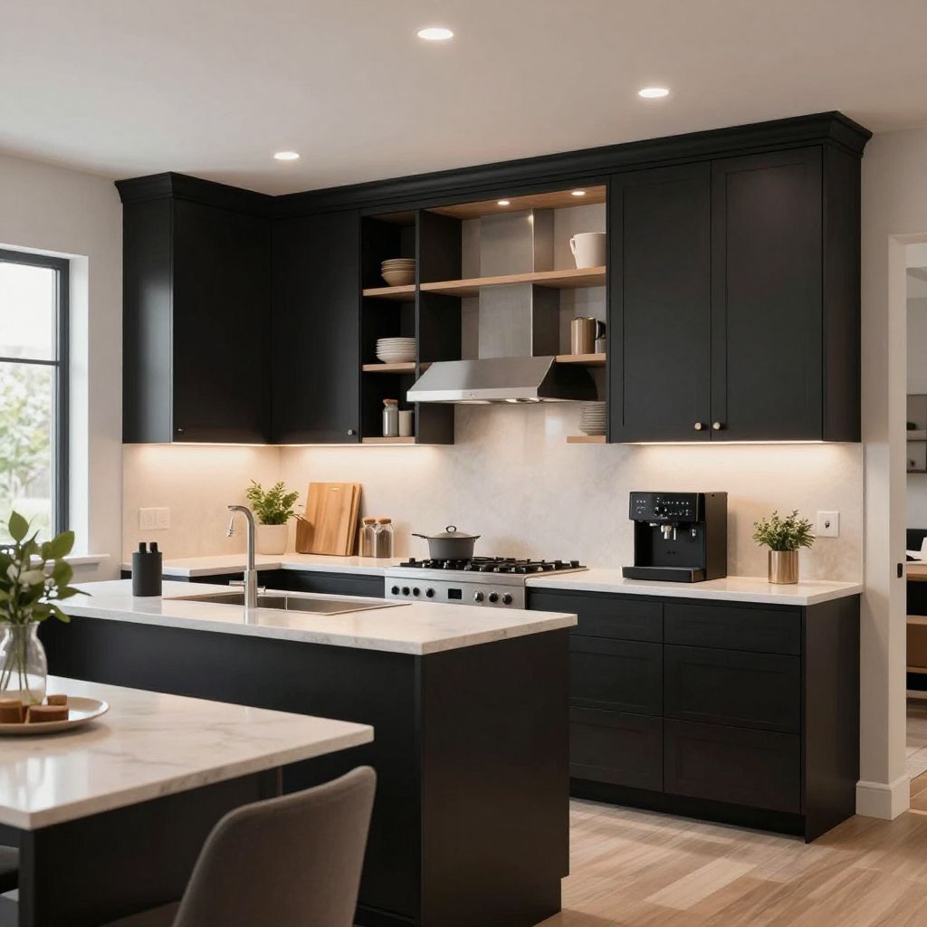 Glossy black kitchen for a sleek city look