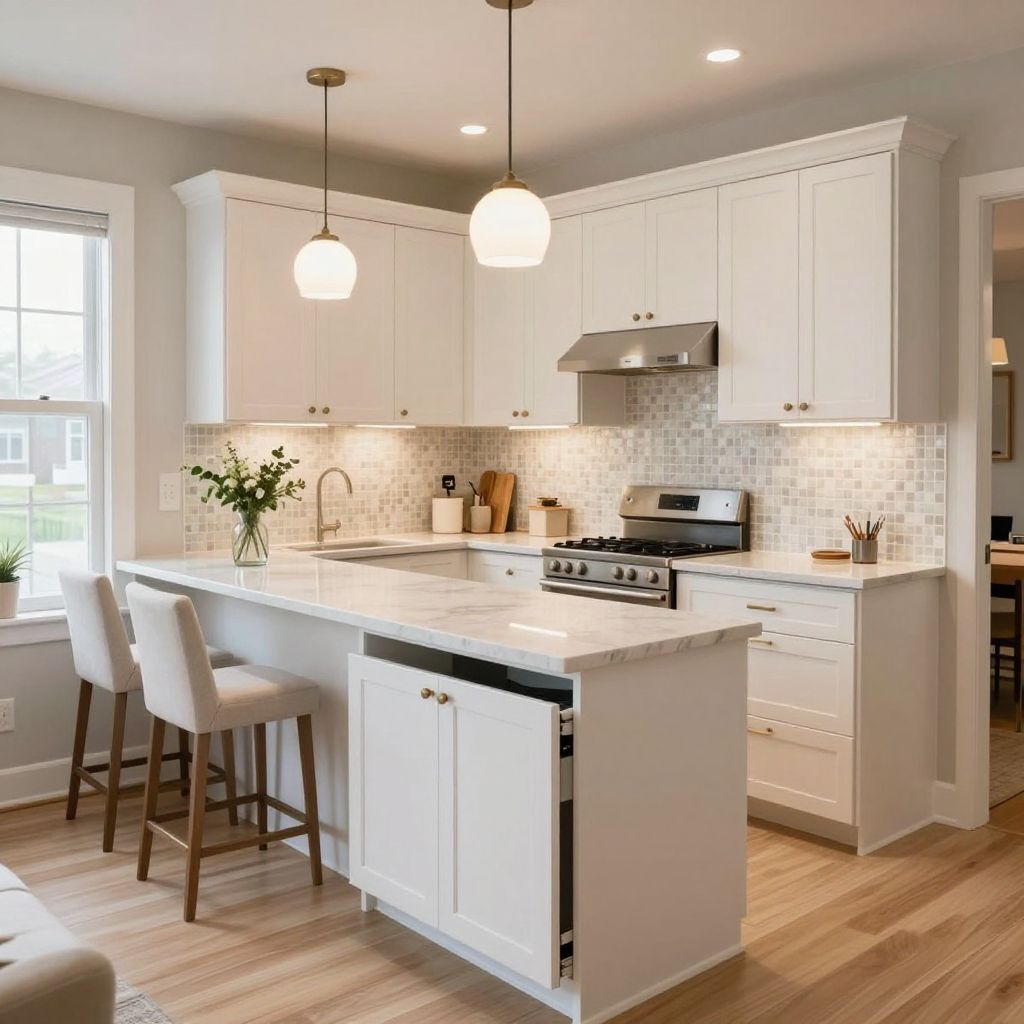 Tiny mosaic tile kitchen backsplash idea
