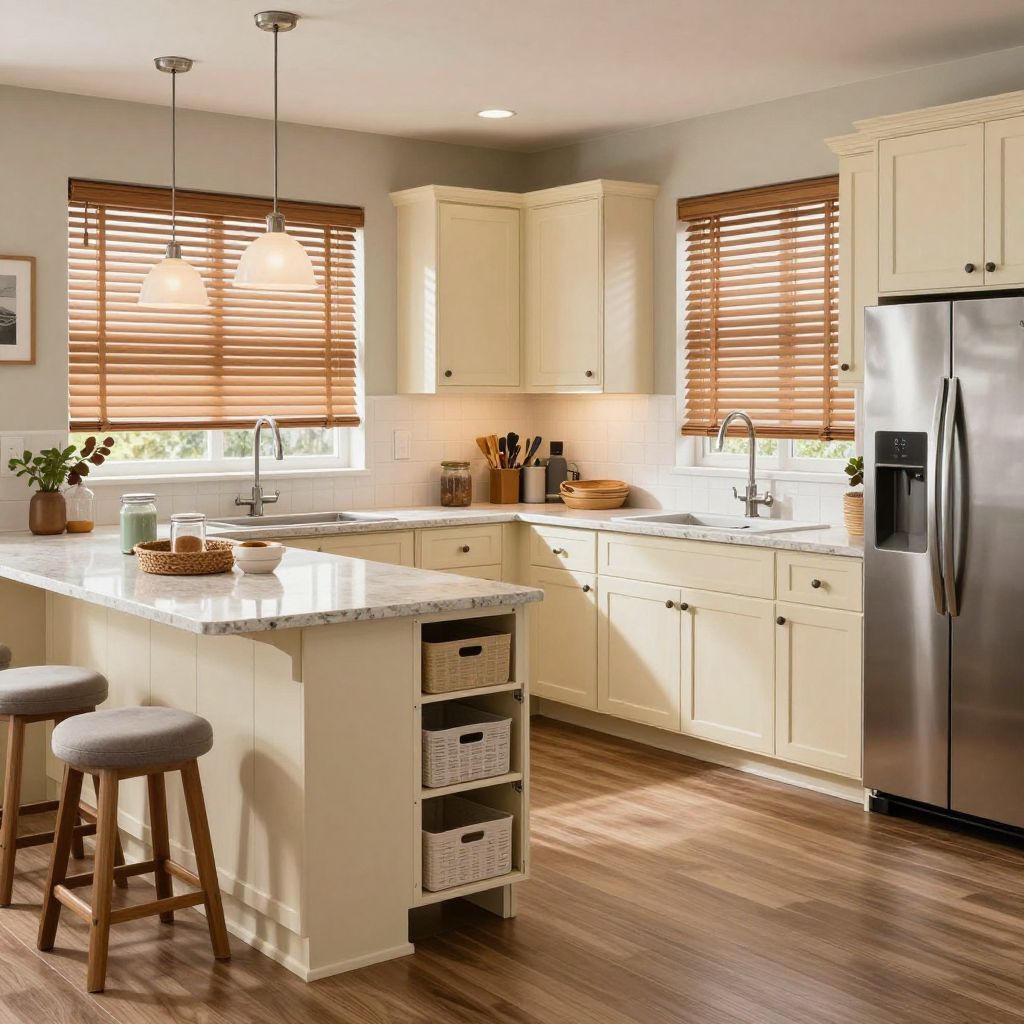 Wood look faux blinds for easy everyday use