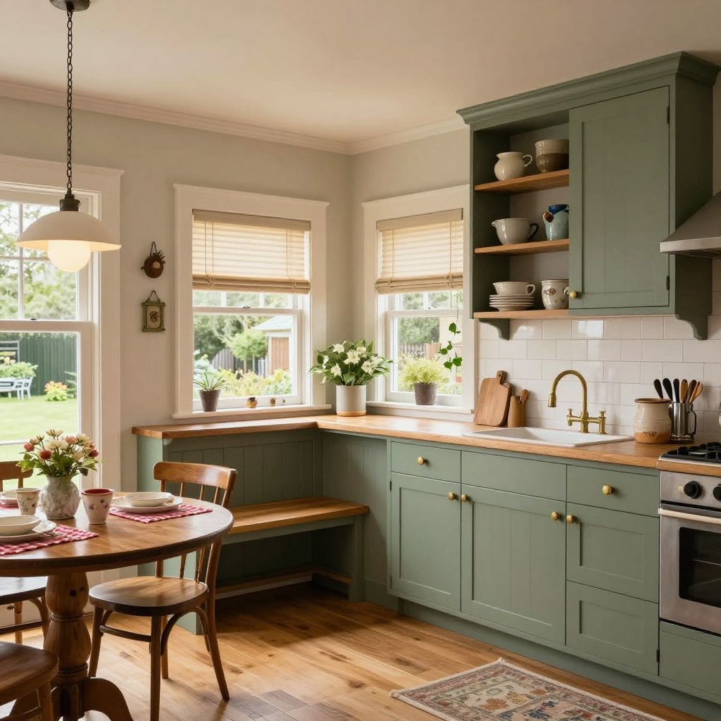 Cafe style blinds for charming kitchen light control