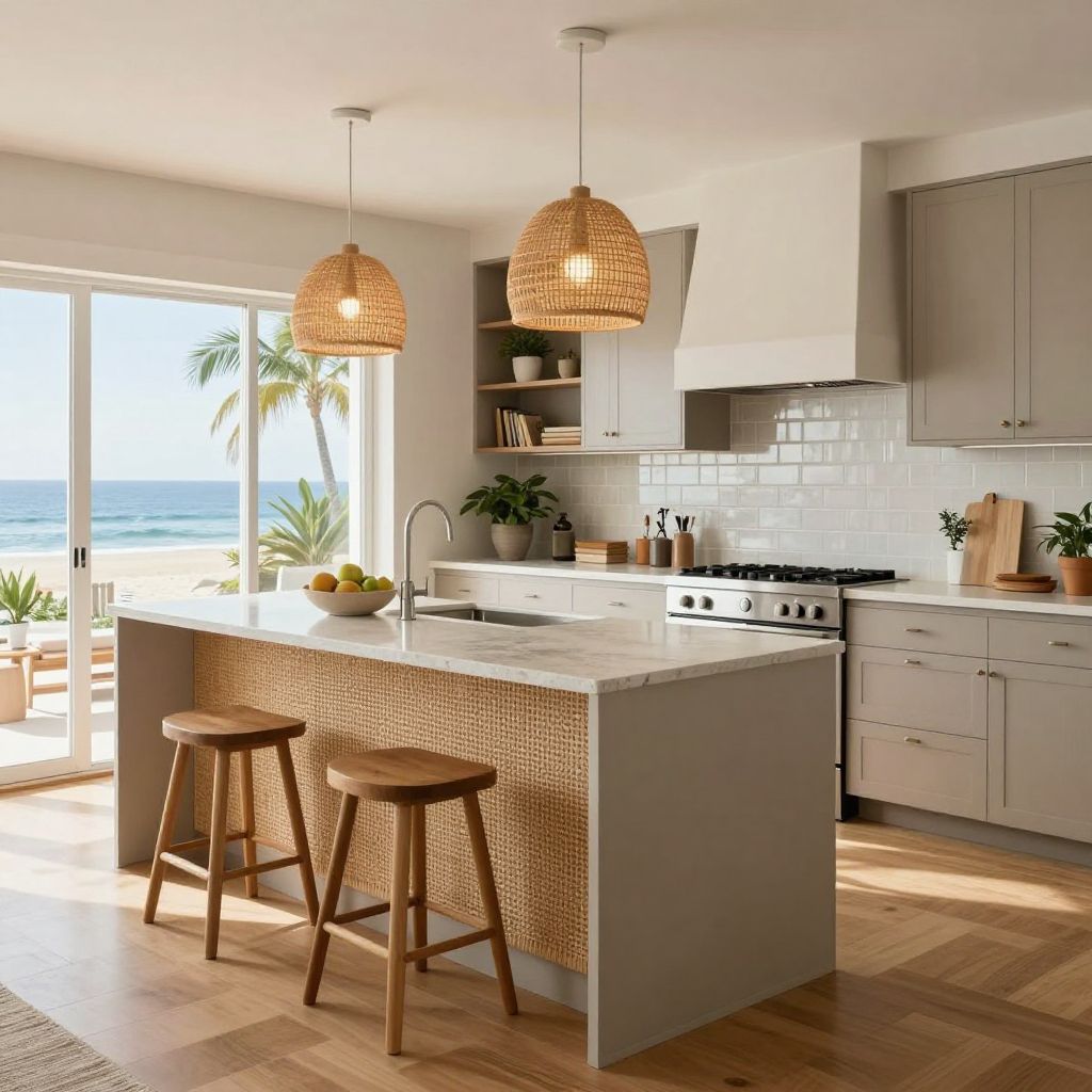kitchen island back panel ideas woven texture panel