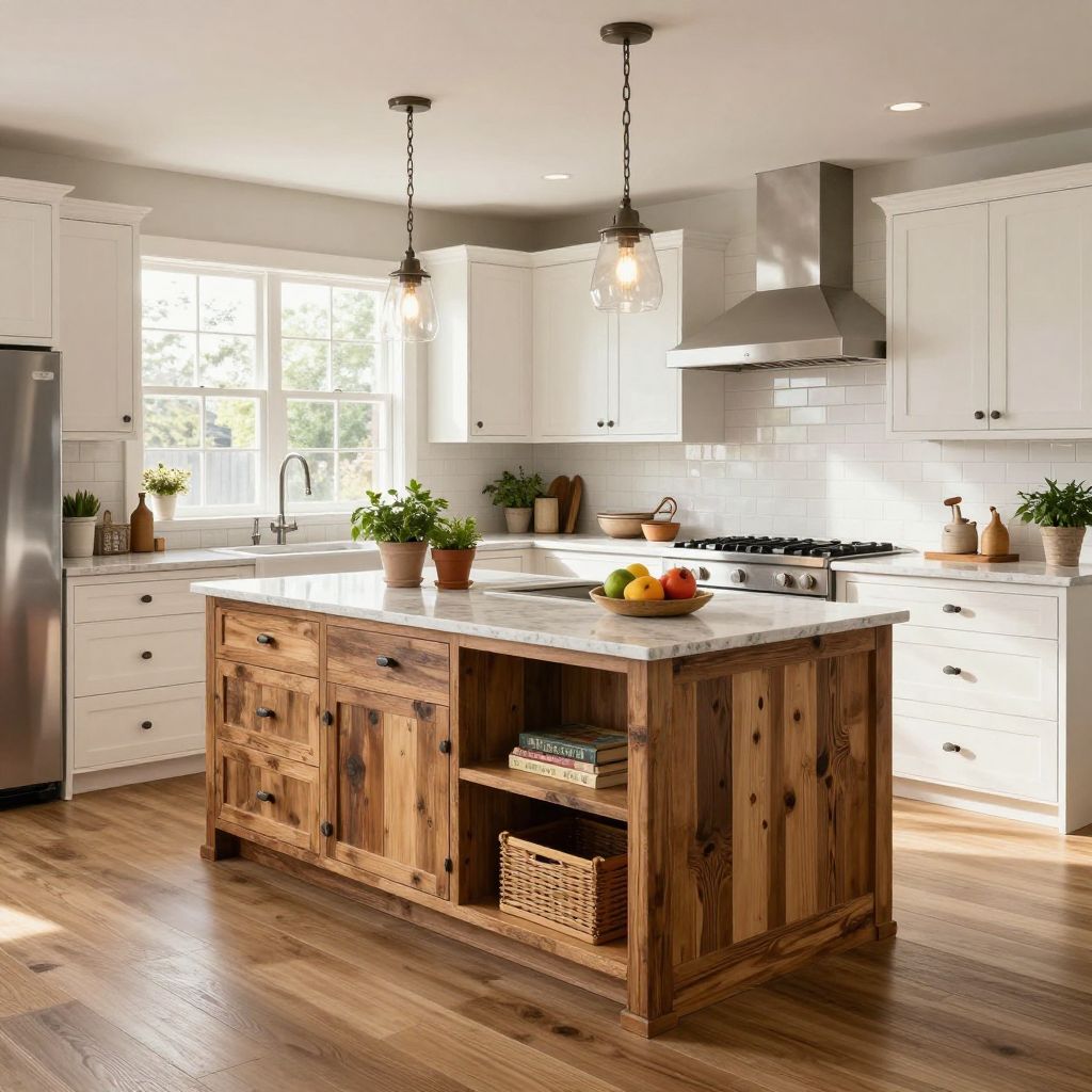 kitchen island back panel ideas reclaimed wood panel