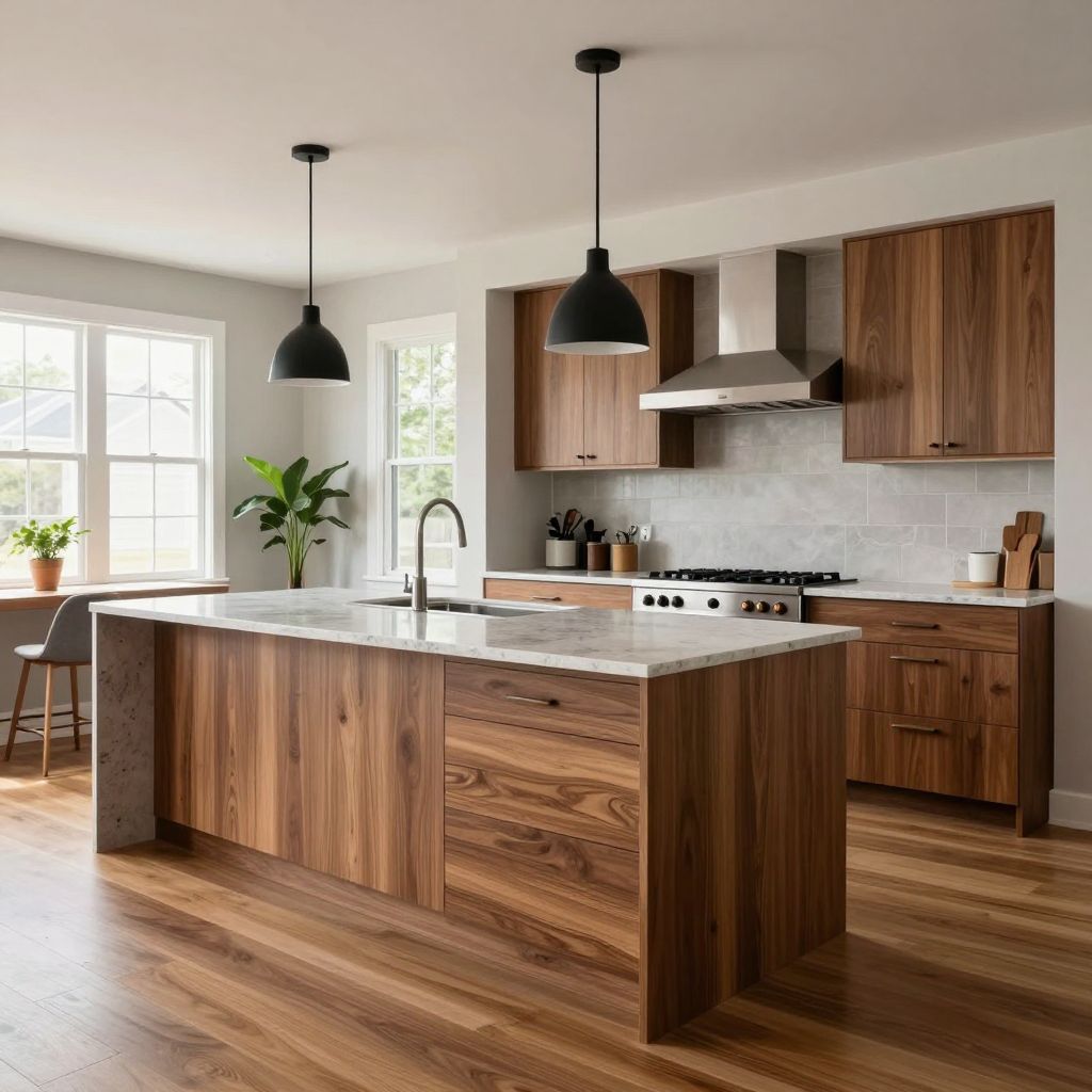 kitchen island back panel ideas slab wood veneer panel