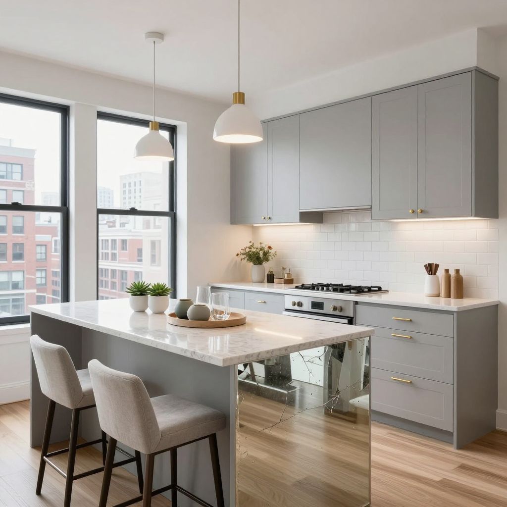 kitchen island back panel ideas mirror panel back