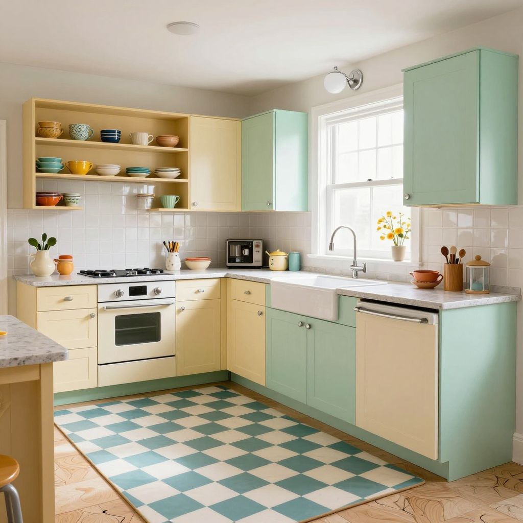 Kitchen rug ideas checkered rug
