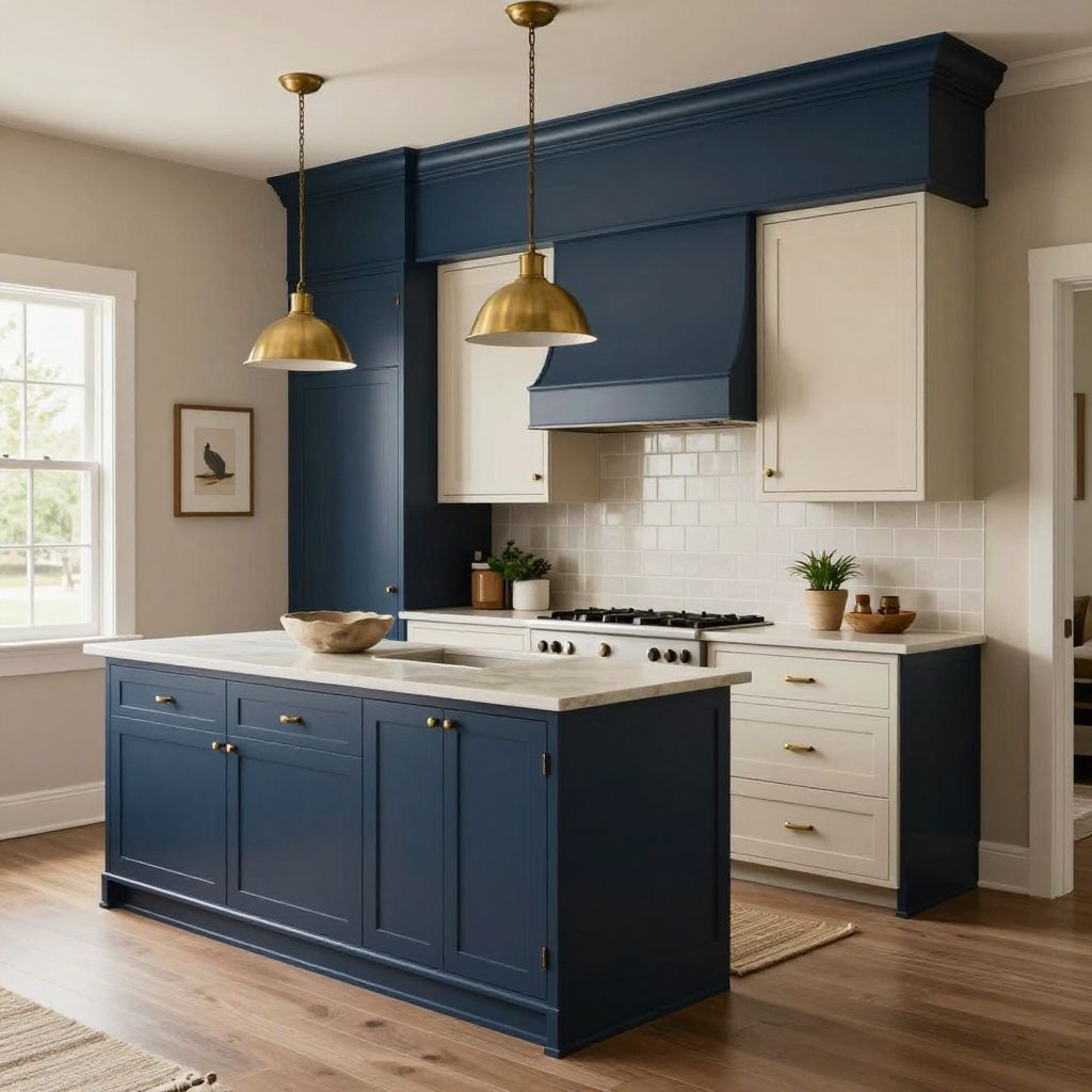 Two tone paint kitchen wall idea