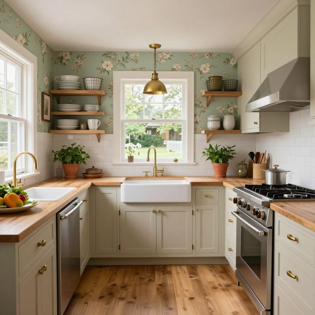 Soft Floral Wallpaper For A Fresh Cottage Feel