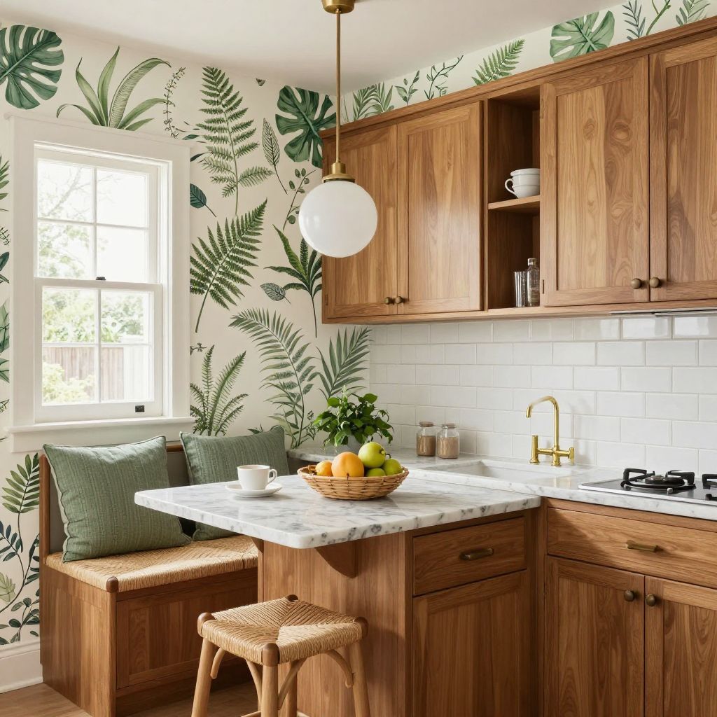 Botanical Wallpaper For A Lively Breakfast Nook