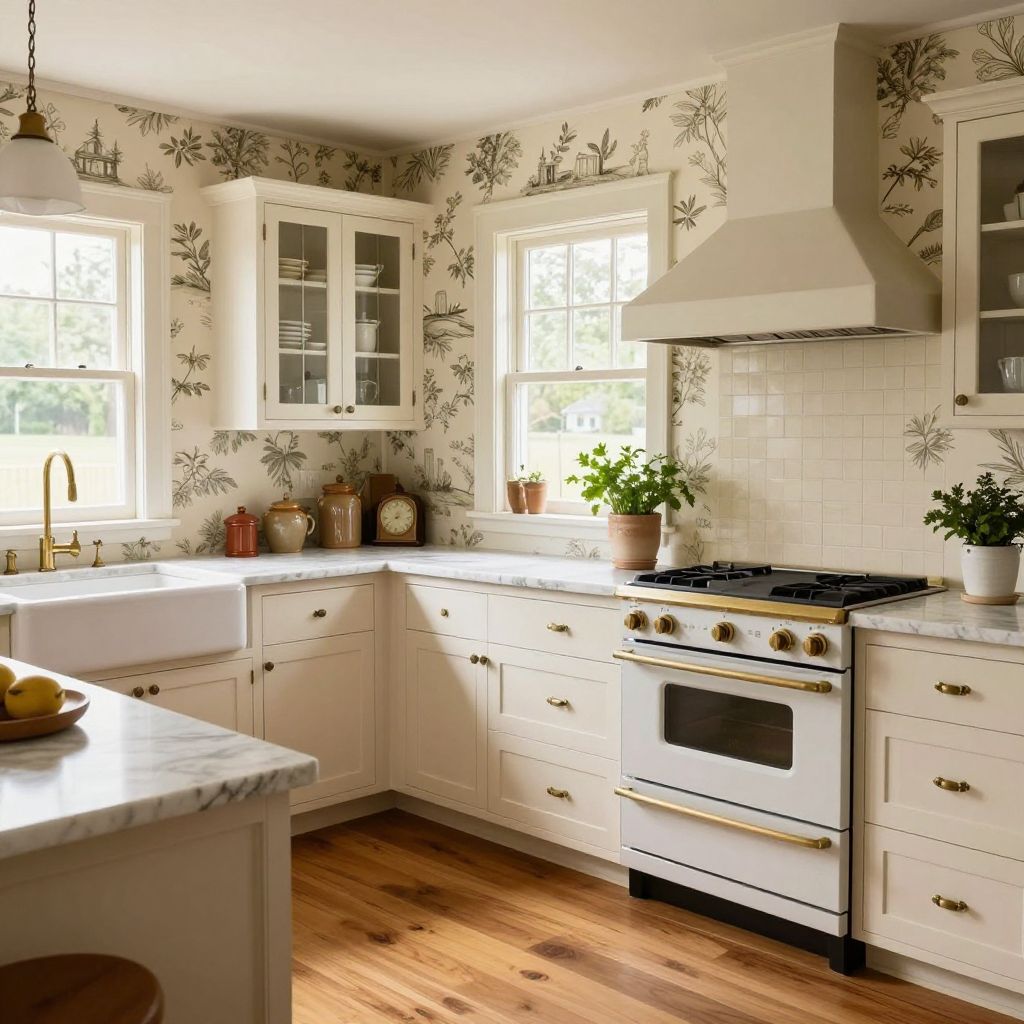 Vintage Print Wallpaper For Old House Charm