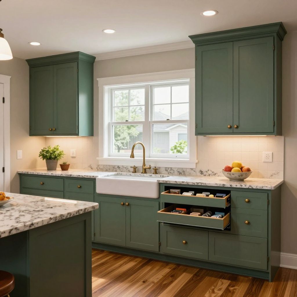 Short Transom Window Above a Deep Sink Zone