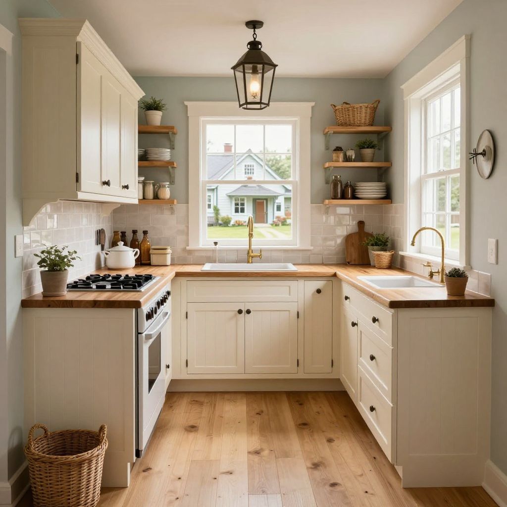 Cottage Style Narrow Kitchen With Beadboard Detail