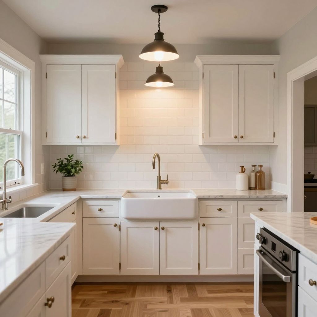 Simple pendant over a farmhouse sink