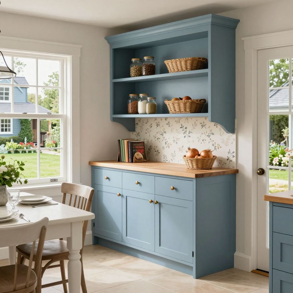 Pantry Nook with Wallpaper Backing