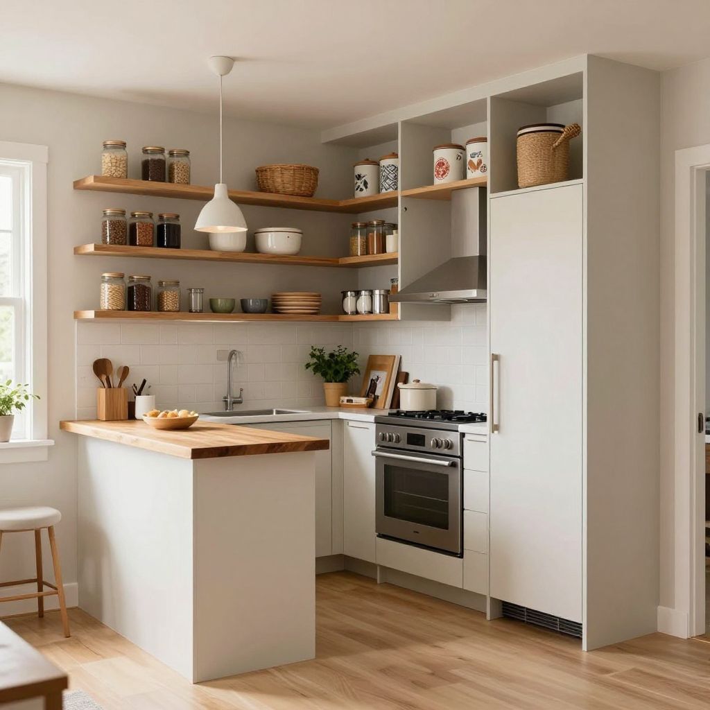 Open Shelving Pantry Wall