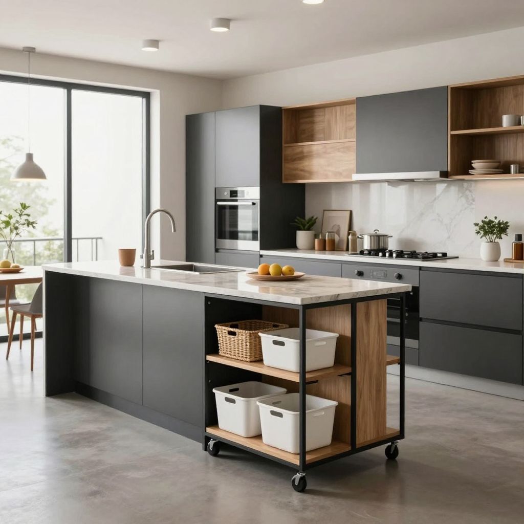 Slim Rolling Pantry Cart