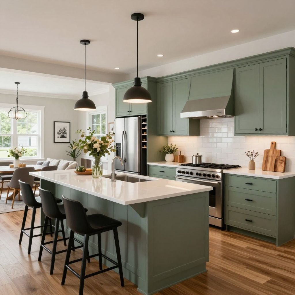 Sage green kitchen idea 10