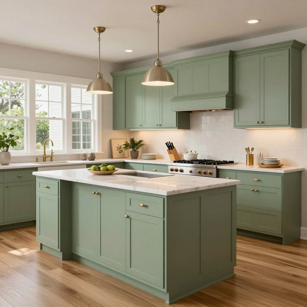 Sage green kitchen idea 11