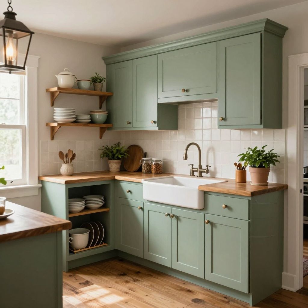 Sage green kitchen idea 12