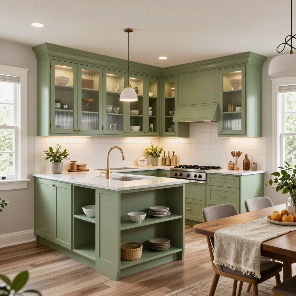 Sage green kitchen idea 13