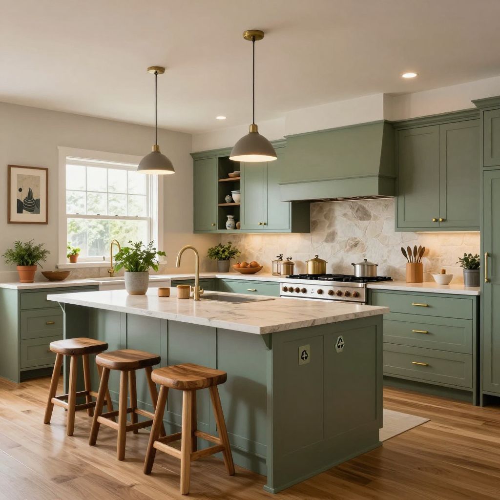 Sage green kitchen idea 14