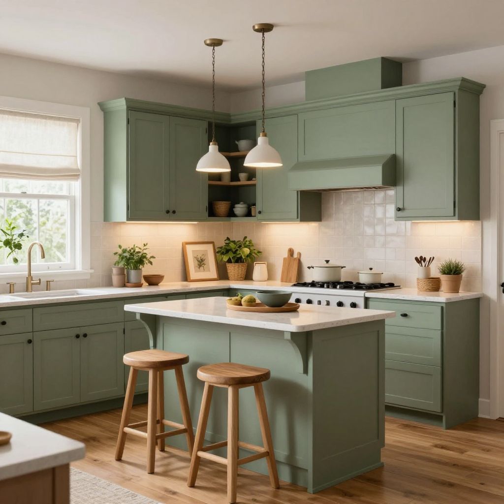 Sage green kitchen idea 15