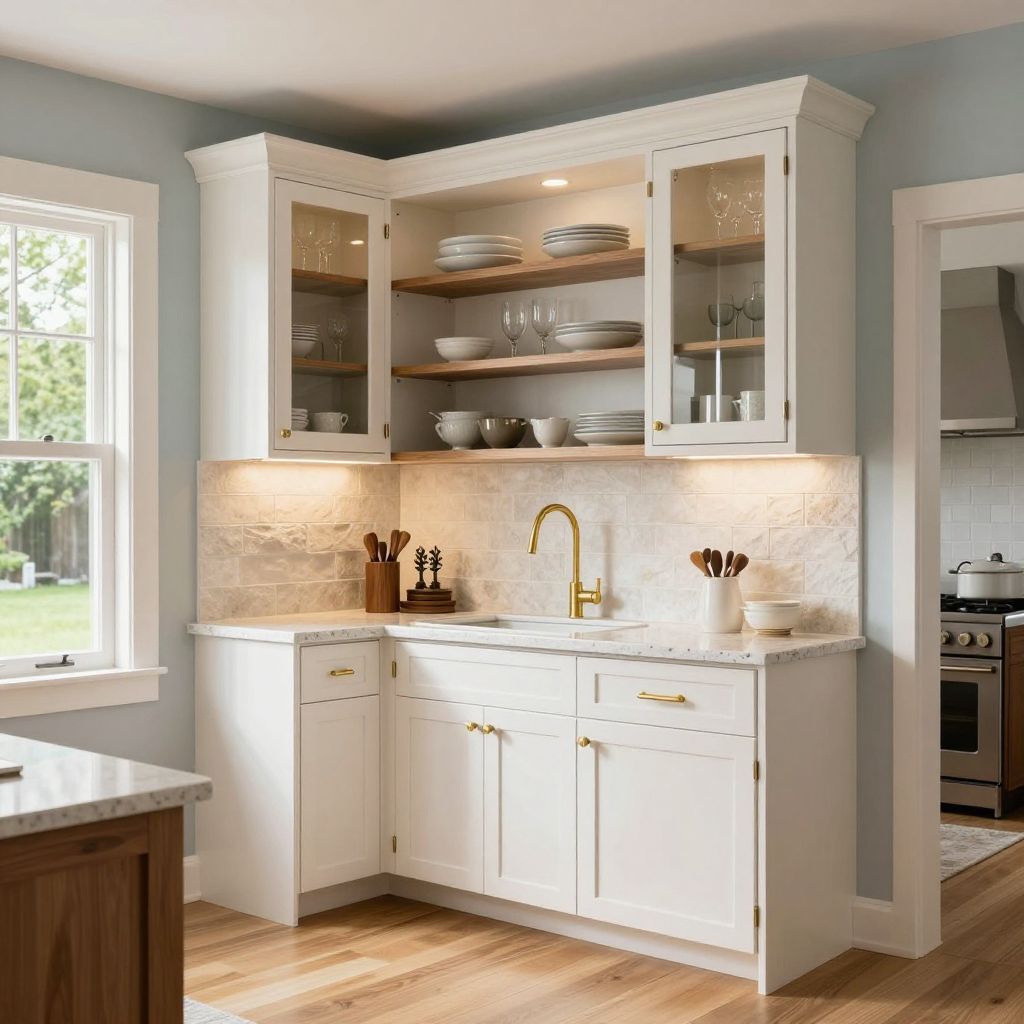 small kitchen shelf ideas glass front shelf mix
