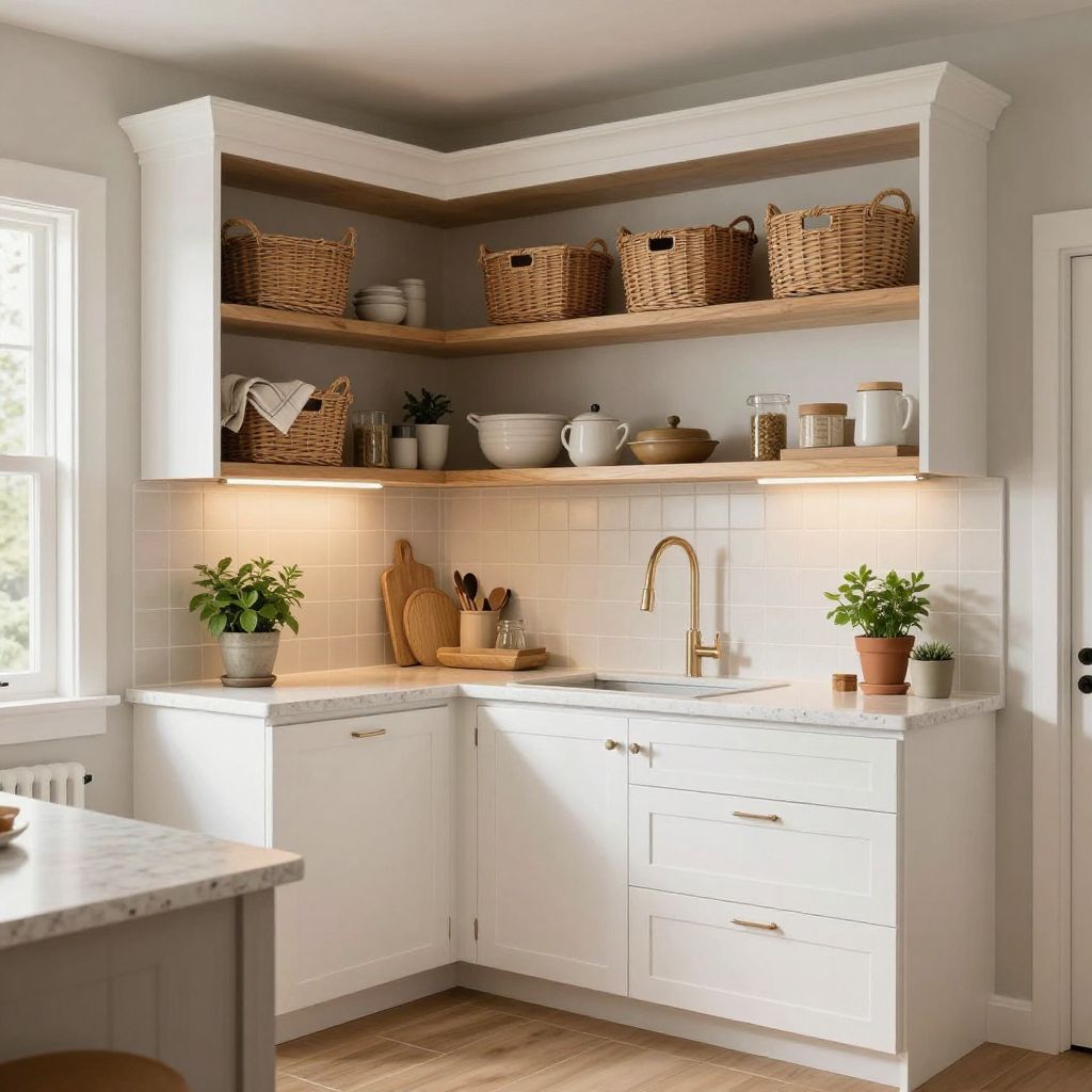 small kitchen shelf ideas shelves with integrated baskets