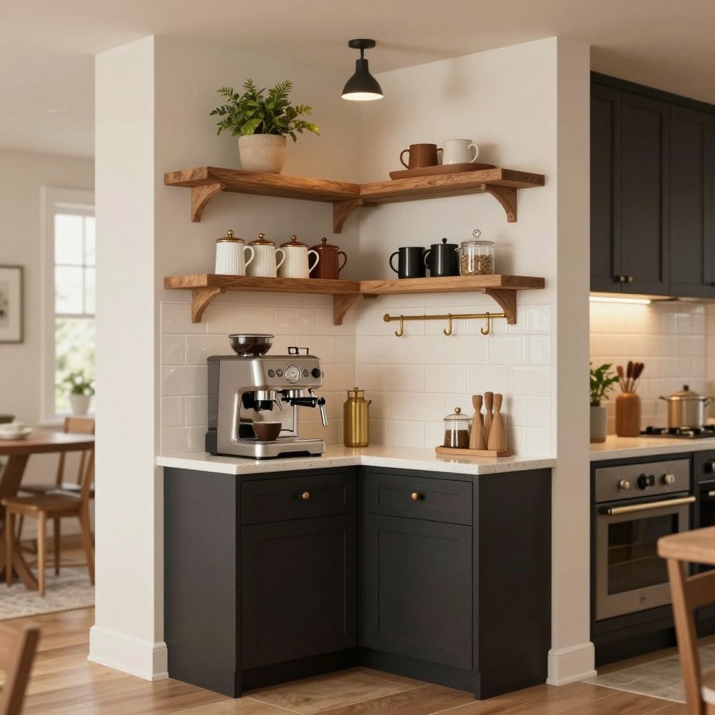 small kitchen shelf ideas tiered shelves for a coffee corner