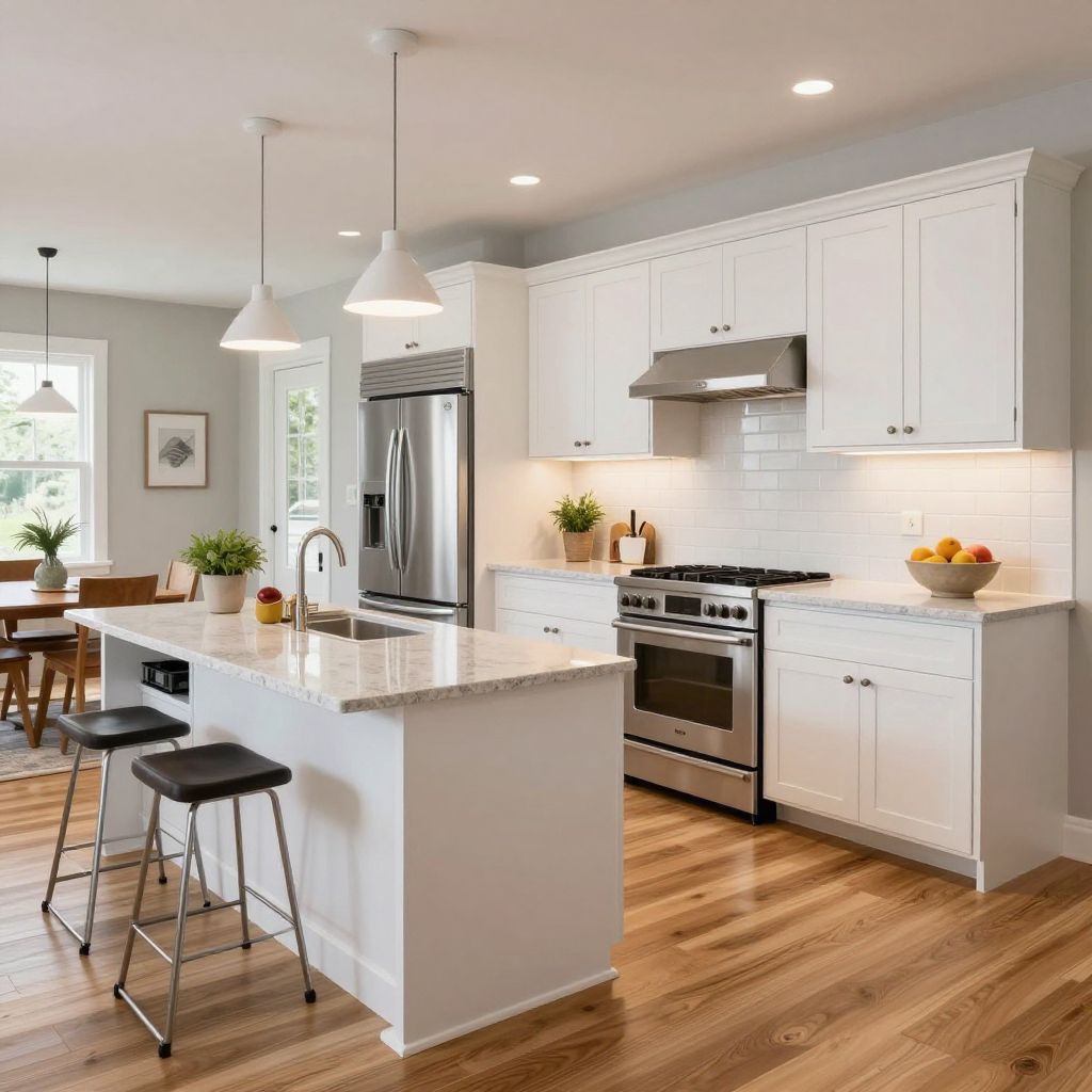 U shaped kitchen with peninsula end