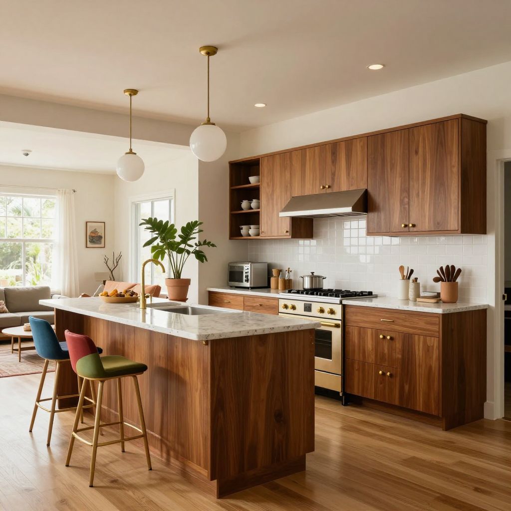 Mid century u shaped kitchen