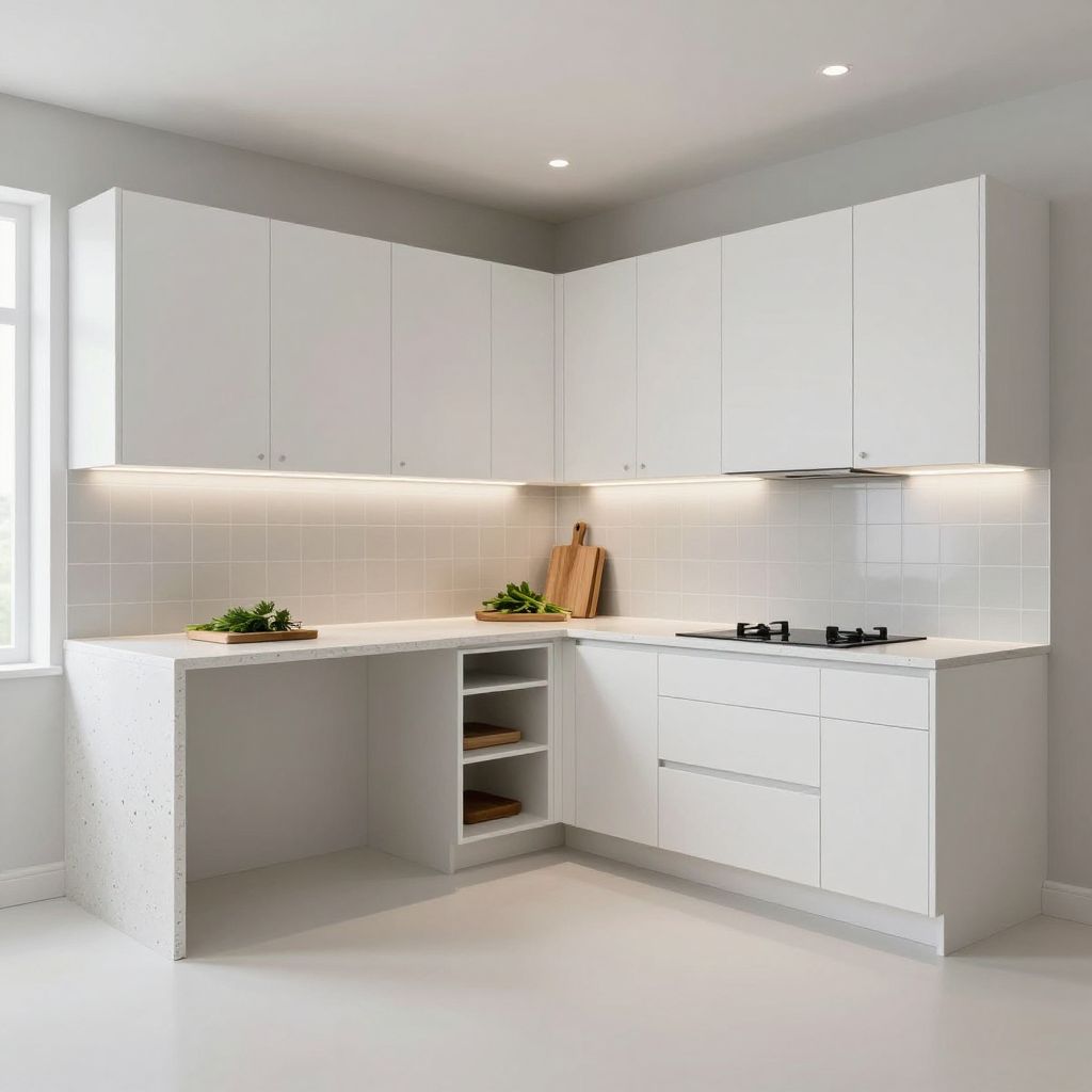Minimalist u shaped kitchen