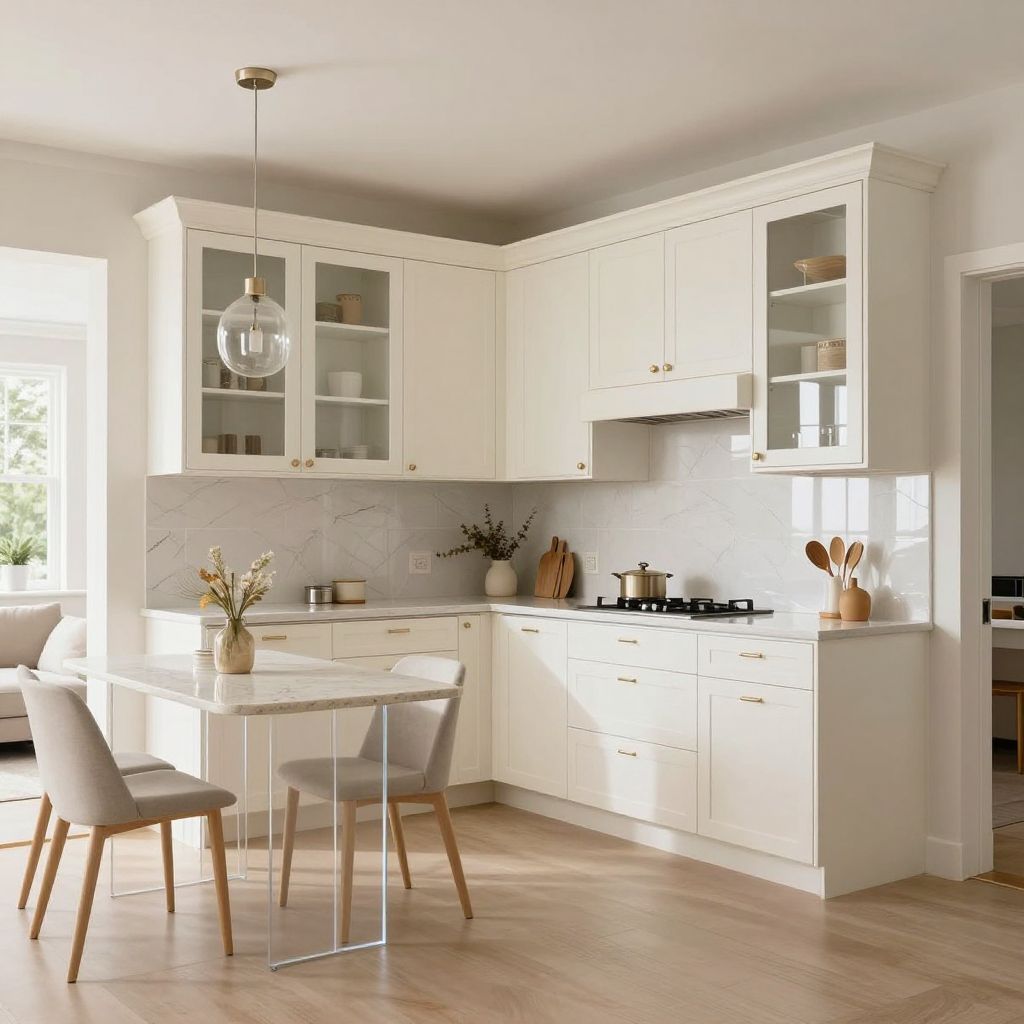 very small open plan kitchen living room idea 10