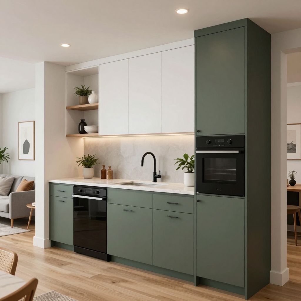 very small open plan kitchen living room idea 3