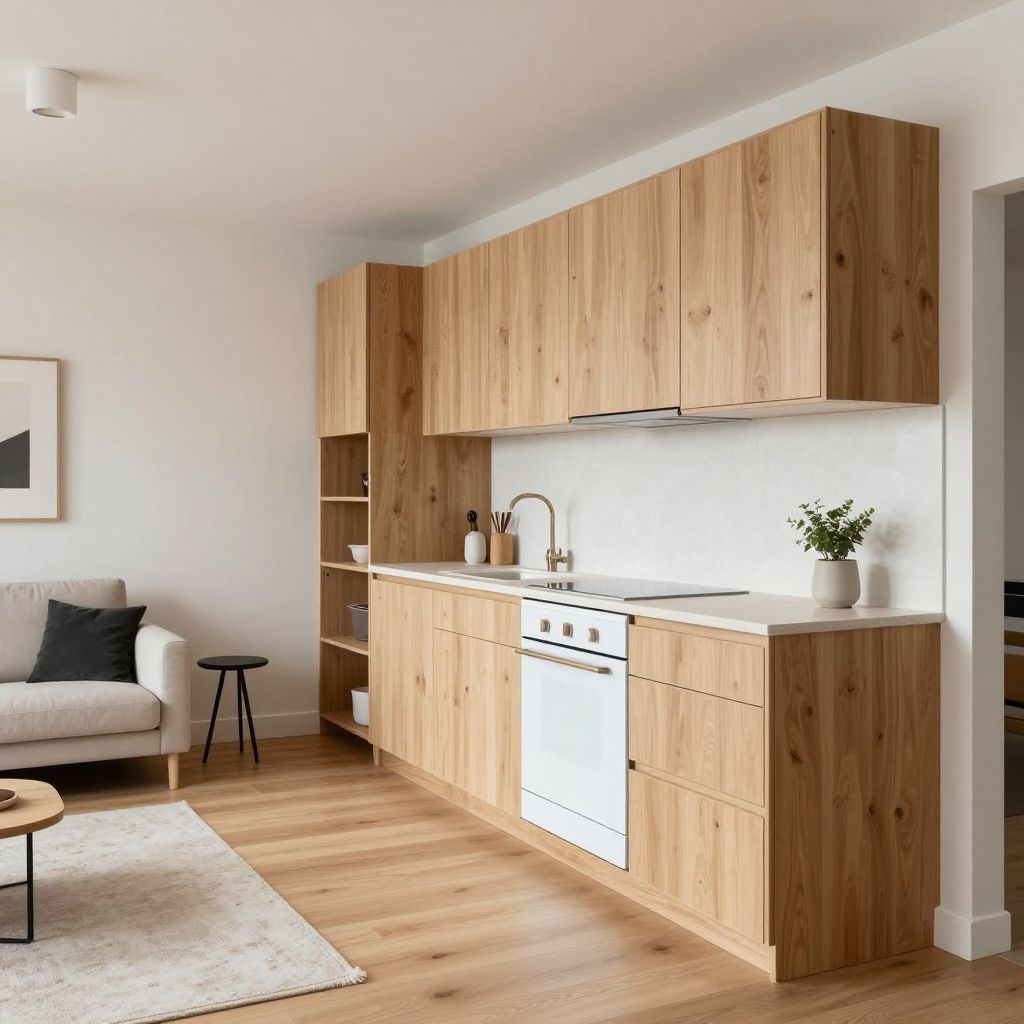 very small open plan kitchen living room idea 6