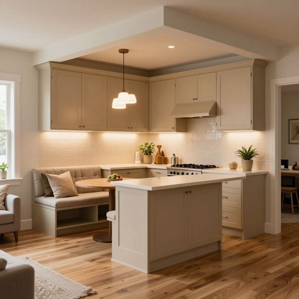 very small open plan kitchen living room idea 9